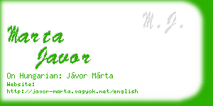 marta javor business card