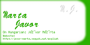 marta javor business card